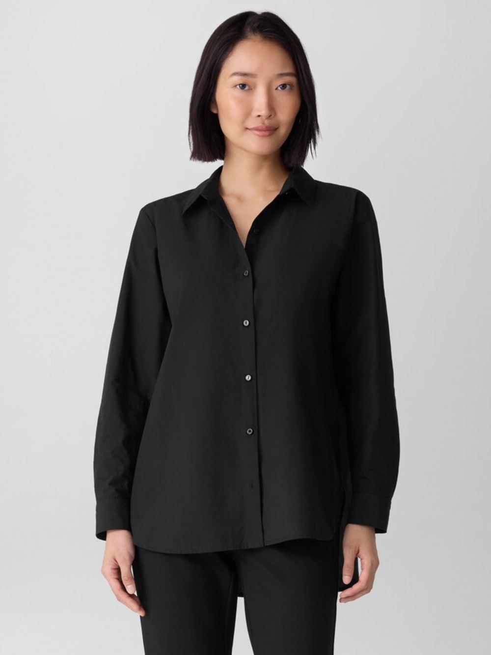 NWT Eileen Fisher Organic Cotton Poplin Classic Collar Shirt | 1X | $188